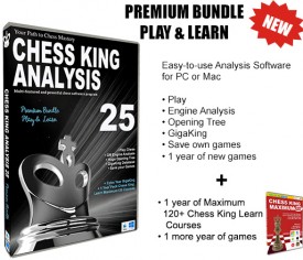 Chess King Analysis  25 for PC or Mac Premium Bundle Play & Learn (Download)